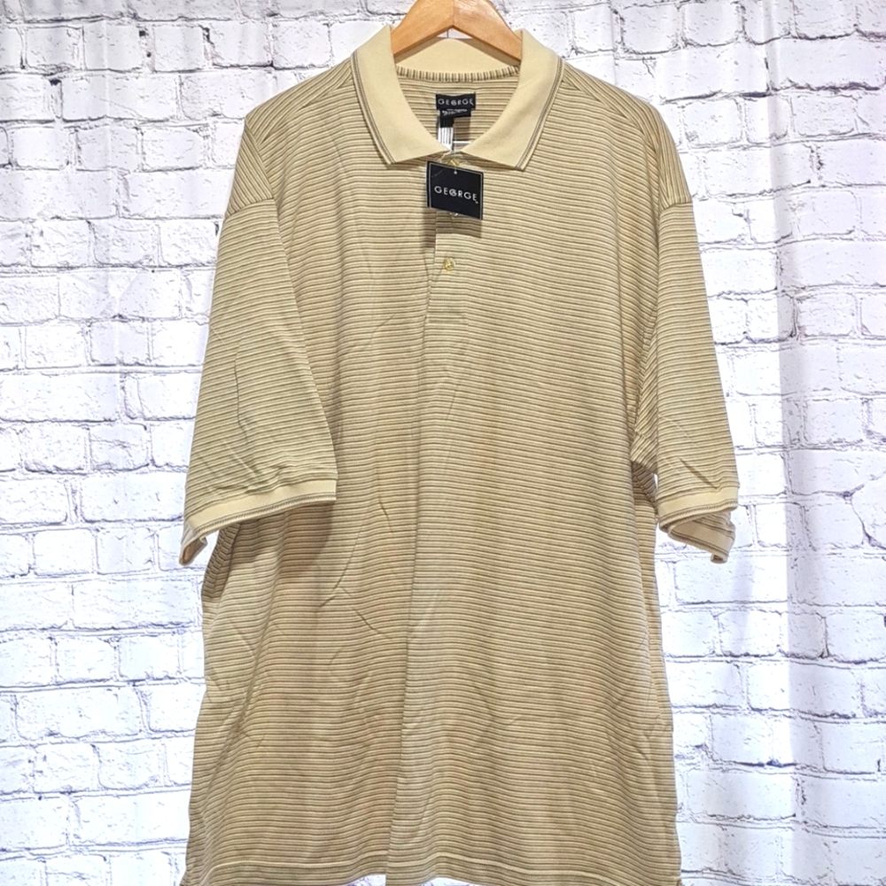 George Polo Shirt Men's 2XLT XXLT Short Sleeve  Cotton Blend Casual